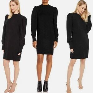 WAYF Nordstrom Lola Puff Sleeve Sweater Dress Black X-Small NWT